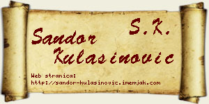 Šandor Kulašinović vizit kartica